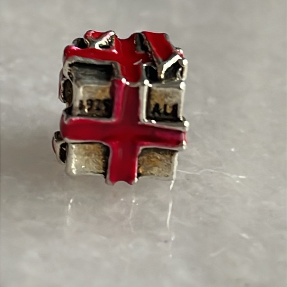 925 sterling silver charm holiday present gift with red bow - Picture 5 of 6